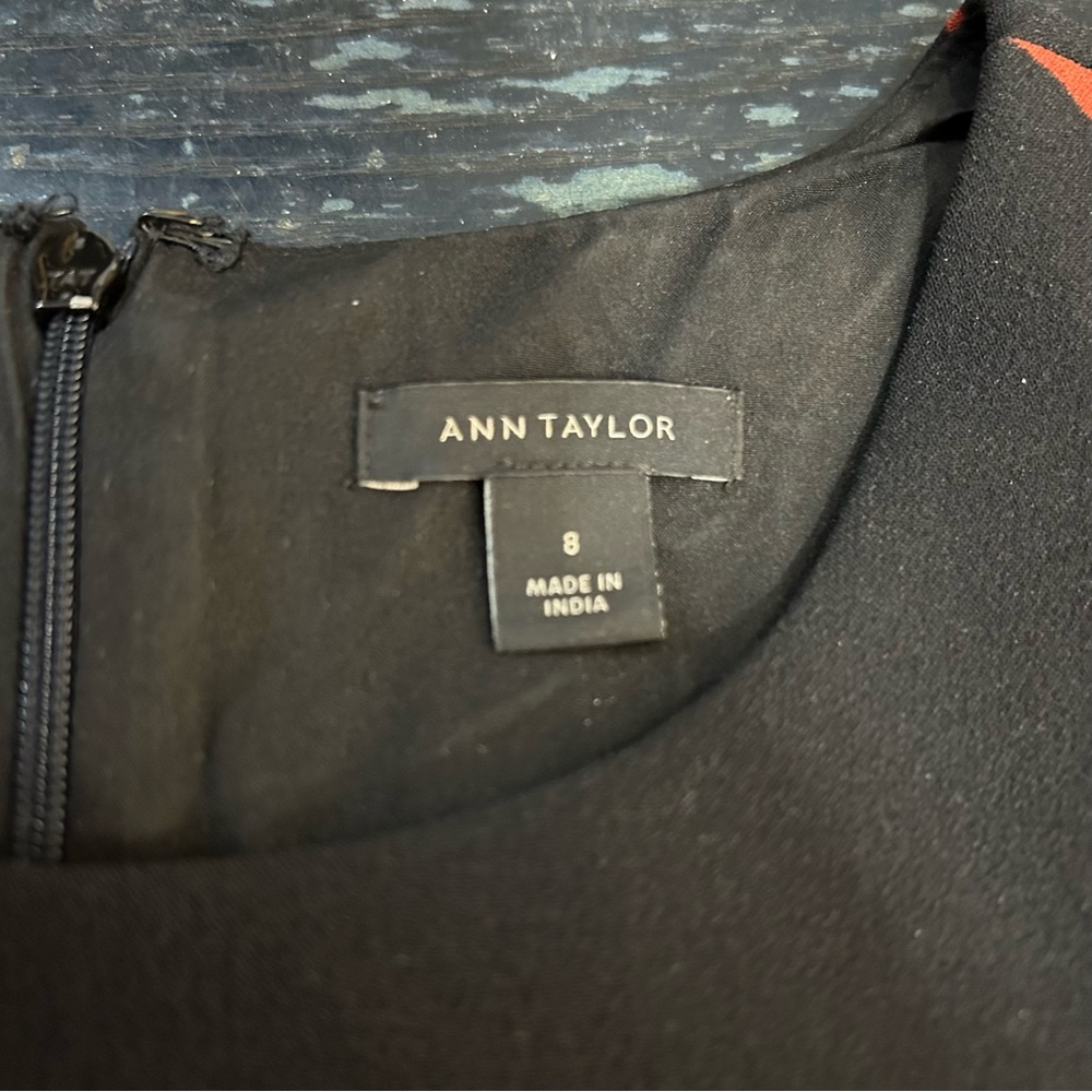 Ann Taylor Pink and Black Sheath Mini Dress with Halter Neckline for Cocktail. - Picture 3 of 8